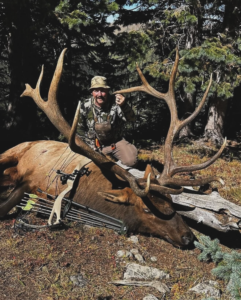 Joel Turner with a bull elk